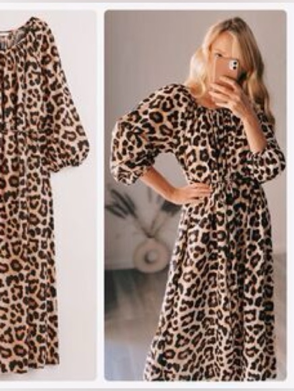 H&M Leopard Print Maxi Dress - Neutral Animal Print